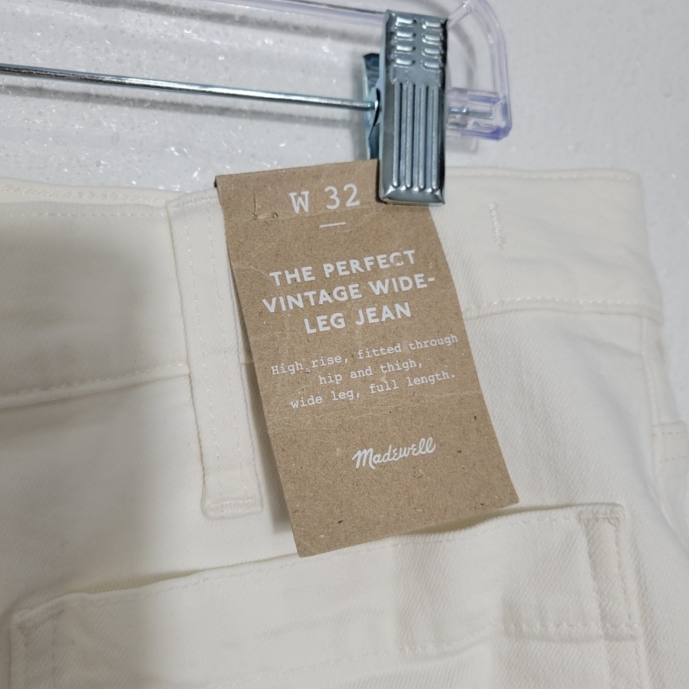 Madewell The Emmett Wide-Leg Full Length Jean: Patch Pocket Edition NWT Sz 32 - Picture 9 of 12